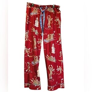 Nick & Nora Winter Monkey Women's Flannel Sleep Pants - Size Large